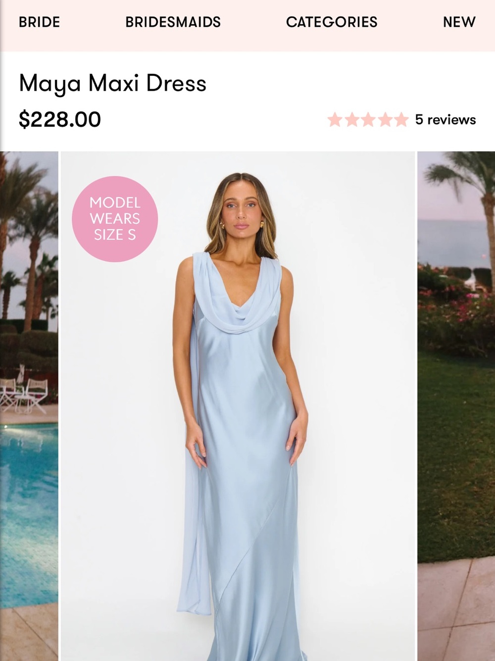 Show Me Your Mumu Maya Maxi Dress — Steel Blue Luxe Satin Retails $228